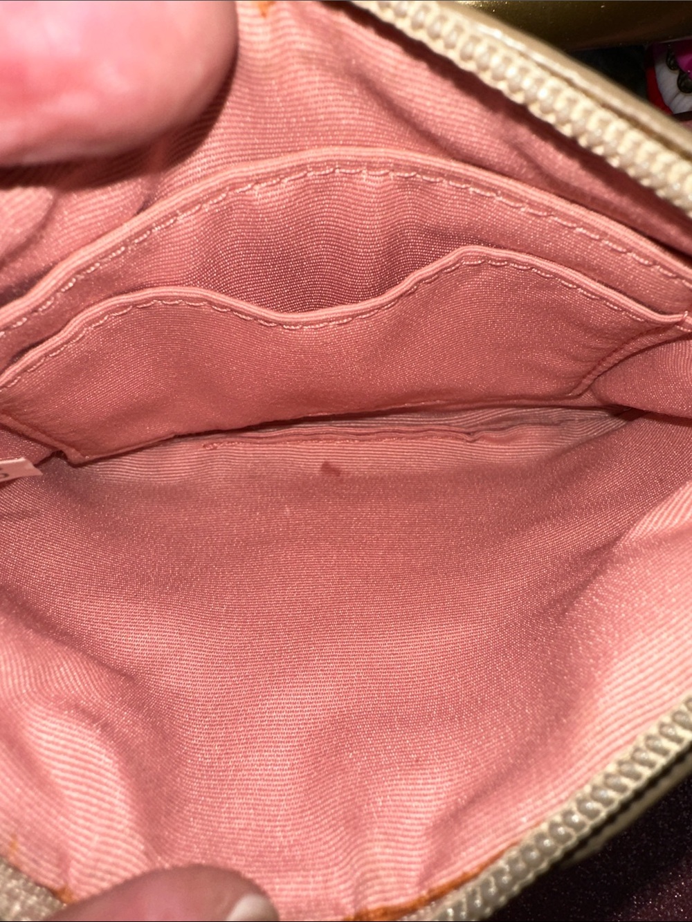 Coach Pink Center-Stripe Signature Canvas Wristlet - Picture 5 of 5